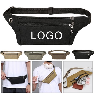Canvas Waist Bag W/ Headphone Jack