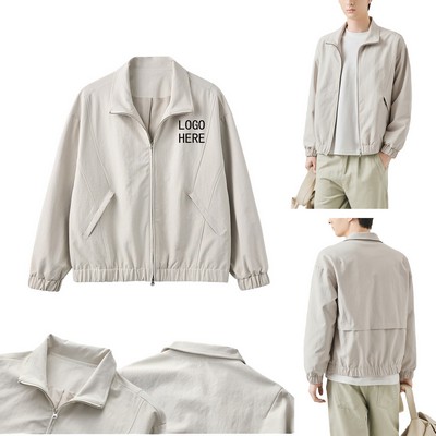 Oversized Flight Jacket with Stand Collar