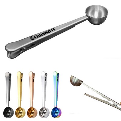 Stainless Steel Coffee Scoop W/ Sealing Clip