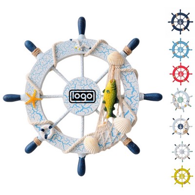 Wooden Nautical Ship Wheel Wall Decoration