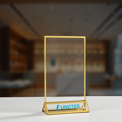 A6 Gold Edged Acrylic Display Stand
