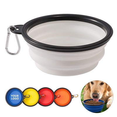 Food Grade TPE Collapsible Pet Bowl Carabiner Attachment