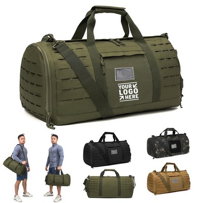 40L Men Sport Gym Military Duffle Bag Training Workout Travel Duffle Tote With Shoe Compartment
