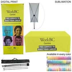 Tradeshow Package, Tripod Banner with Graphics DP788 + Sublimated Tablecover SU499, Easy to setup