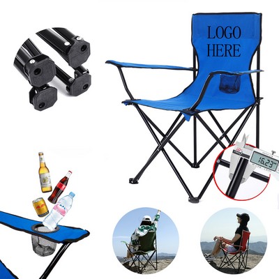 Heavy-Duty Outdoor Folding Chair With Cup Holder