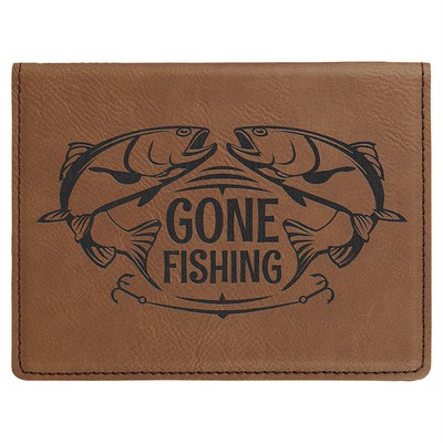 Dark Brown Laserable Leatherette Passport Holder, 4-1/4" x 5-1/2"