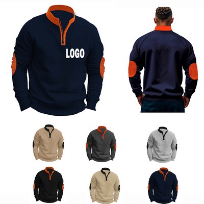 Mens Quarter Zip Pullover Sweatshirt