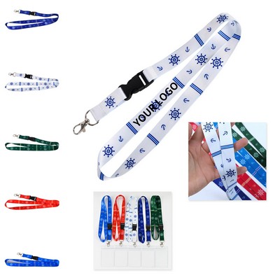 Polyester Quick Release Lanyard With Snap Buckle Breakaway Clasp