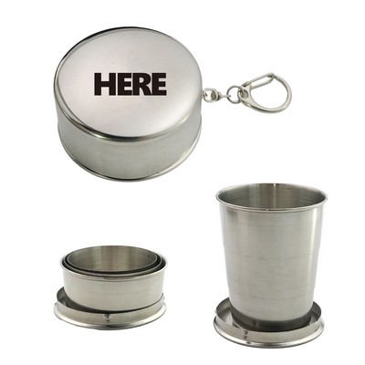 Stainless Steel Collapsible Cup with Keychain
