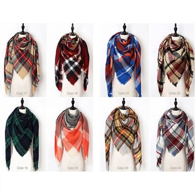 Fall Winter Classic Tassel Plaid Scarf