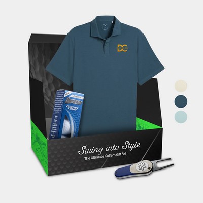 PUMA® Men's Polo Shirt, Srixon® Golf Balls & Pitchfix® Icon Divot Tool Gift Set
