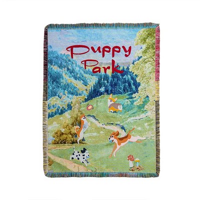 Full Color Fringed Woven Throw Tapestry