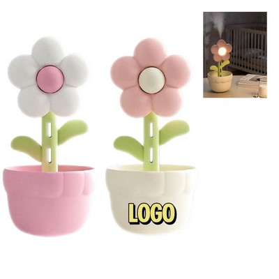 Flower Shaped USB Humidifier with Night Light and 10oz Tank