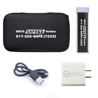 20w Wall Charger + Translucent Power Bank - 2200 mAh - Set