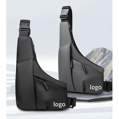 12 3/5" PU Leather Anti Theft Triangle Chest Crossbody Bag