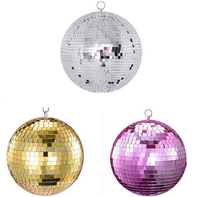 Glass Mirror Reflective Disco Ball Ornament Christmas Bar Photography Prop Wedding Cake Topper Decor