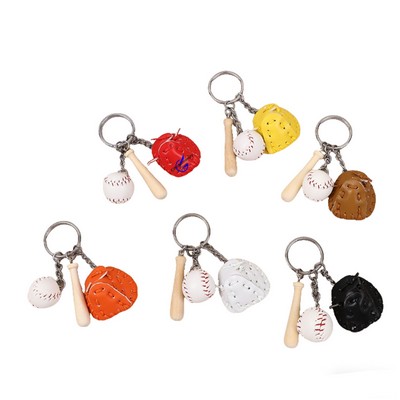 Mini Baseball Set Keychain