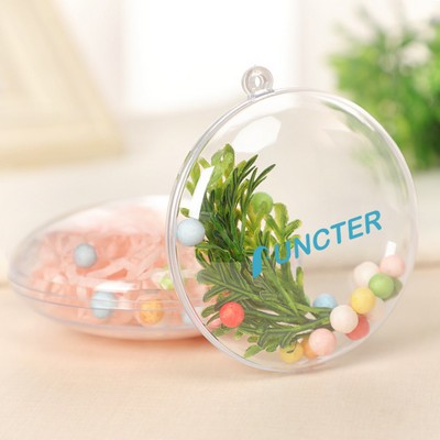 2.76" DIY Acrylic Christmas Ball Flat Ornament Balls Fillable Ornaments