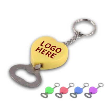 Heart-Shaped Measuring Tape & Bottle Opener Keychain