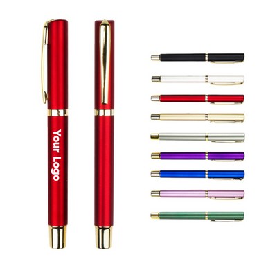 Metal Ballpoint Pen with Gold Accents