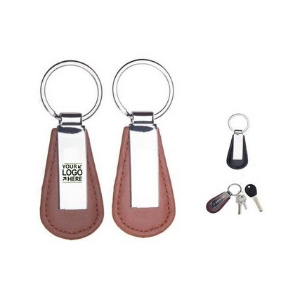 Raindrop Leather & Zinc Alloy Keychain