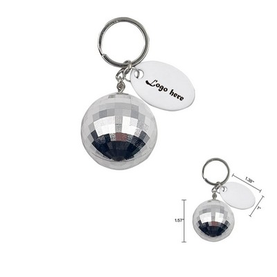 Disco Ball Keychain With Tag