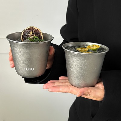 Vintage American Industrial Style Stainless Steel Cup Food-Grade Matte Coffee & Cold Drink Mug