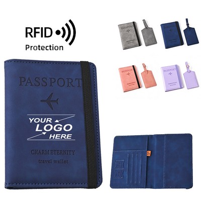 RFID Blocking Passport Holder and Luggage Tags Set