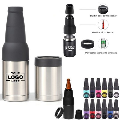12oz 4in1 Reusable Stainless Steel Vacuum Insulated Can Cooler W/Bottle Opener