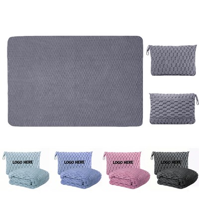 Foldable Travel Blanket Flannel Soft 50" × 60"