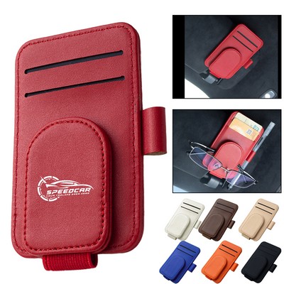 Magnetic Leather Car Eyeglasses Clip