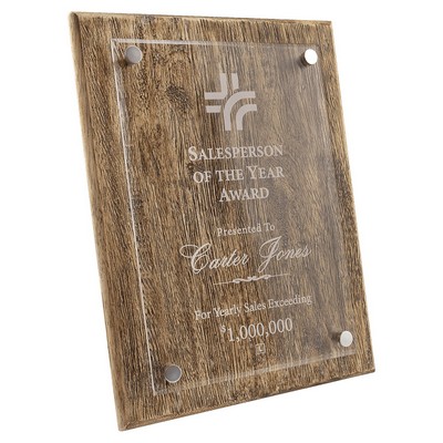 Barnwood Floating Acrylic Plaque, 9 x 12"