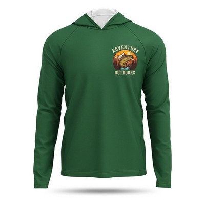 Men's Sun Protection Fishing Hooded T Shirt 180 GSM
