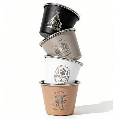 2OZ Premium Stacking Camping Beer Pint Metal Cup 4pcs Set