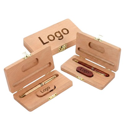 4GB Maple Wood USB Flash Drive & Pen Set