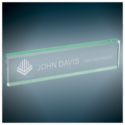 Jade Glass Desk Wedge, 8" x 2"