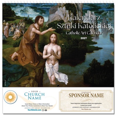 Catholic Art 2027 Wall Calendar - Spiral Bound (Polish/English)