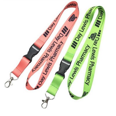 3/4" Lanyard w/Detachable Buckle & Lobster Claw