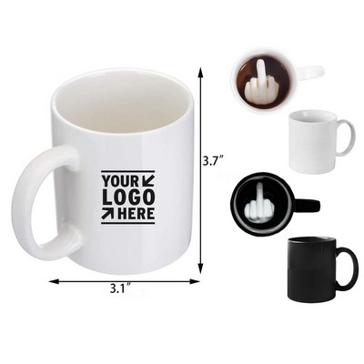 12oz 3D Middle Finger Design Ceramic Mug