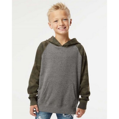 Independent Trading Co Youth Lightweight Special Blend Raglan Hooded Sweatshirt - PRM15YSB