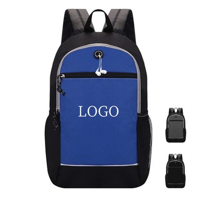 18 *12-inch Large Travel Backpack with Earphone Hole