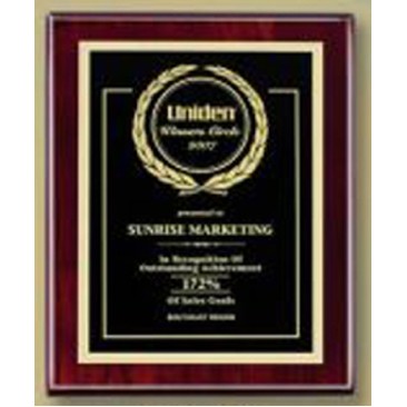 Rosewood Piano Finish Plaque with Plate (9"x12")