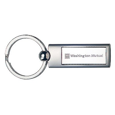 2-Tone Rectangle Metal Keyring