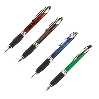 Comfy Metal I Pen w/ Black Rubber Grip & Chrome Plated Trim