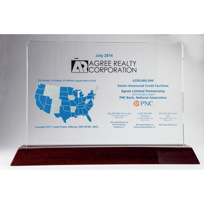 Dark Rosewood Slotted Base for 18" Crystal (20 3/4 x 2 1/2 x 2")