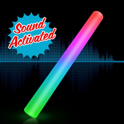 Sound Activated Light Up Multicolor LED Cheer Stick - BLANK