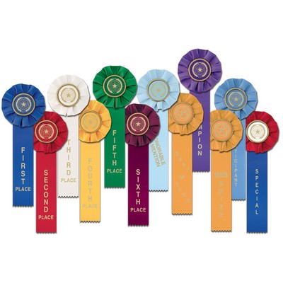 Star Stock Rosette Ribbon w/Single Streamer