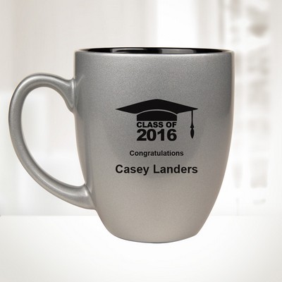 16 Oz Silver Ceramic Bistro Mug