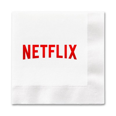 Foil Stamped 3-Ply White Luncheon Napkin