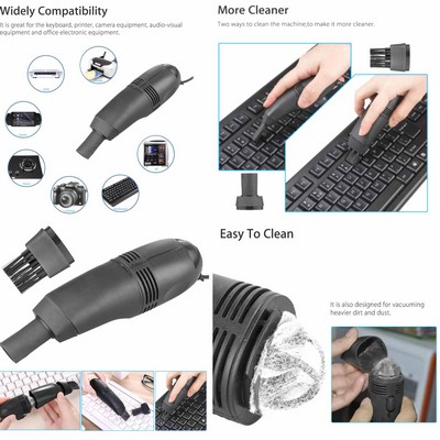 Promotek iBank® mini USB Vacuum Keyboard Cleaner (Black)